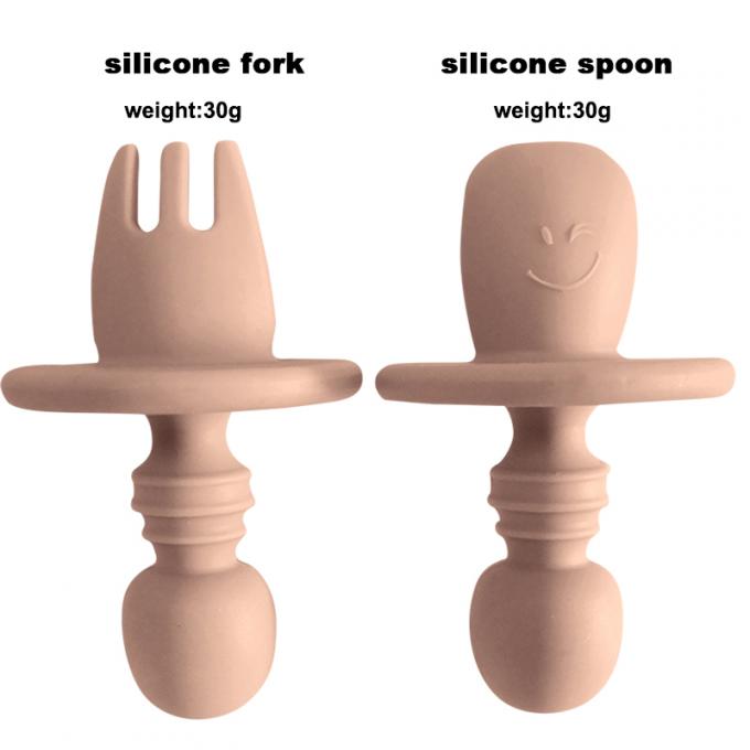 De verkopers mini kleine baby van Amazonië hoogste het voeden siliconelepel en vork vastgestelde soep