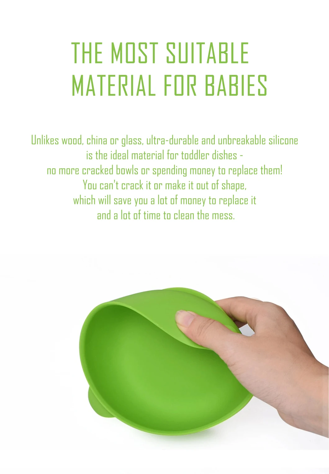 De Zuigingskommen van het veiligheids Non-Spill Silicone voor Peuters