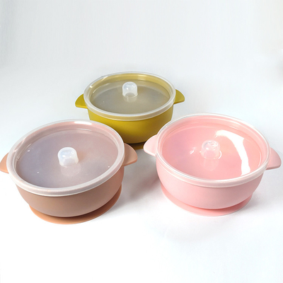 Baby FDA Approved Food Degree Silicone Feeding Bowl With Lids And Suction