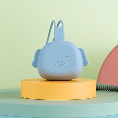 Dog Shaped Food Grade Baby Silicone Products Soother Container With Strap