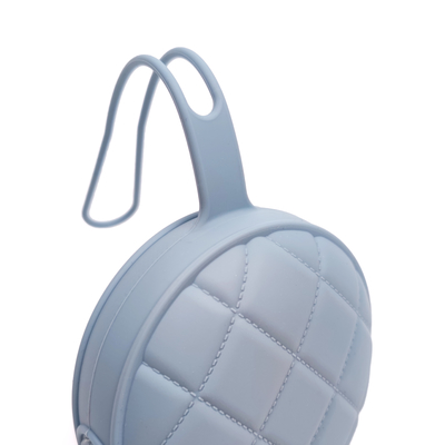 Diamond Quilted Pattern Silicone Dummy Holder With Zipper For Teethers Toys