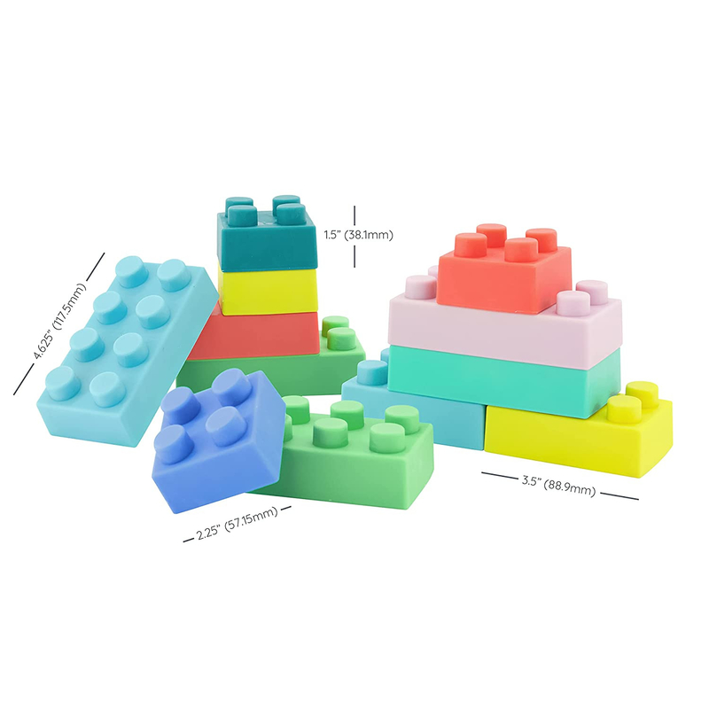Multi Colored BPA Free Easy To Hold Super Soft Building Blocks For Babies Toddlers