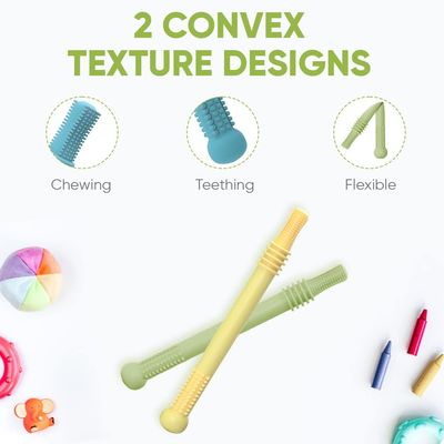 De zachte Stokken van het het Siliconetandjes krijgen van 0.6x0.6 6.2inches voor Babys 0 6 Maanden